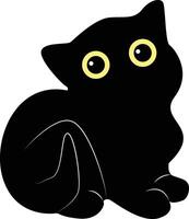 Happy International Cat Day Silhouette. Illustration with Flat Cartoon Design vector