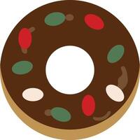 Sweet Donuts Illustration with Sprinkles. Delicious Cake. Flat Cartoon Style. Isolated on White Background vector