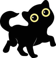 Happy International Cat Day Silhouette. Illustration with Flat Cartoon Design vector