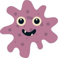 Cute Cartoon Bacteria and Virus Character. in Flat Style. Isolated Illustration vector