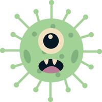 Cute Cartoon Bacteria and Virus Character. in Flat Style. Isolated Illustration vector