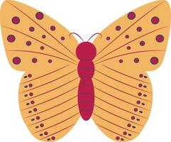 Adorable Butterfly Illustration in Flat Cartoon Design. Isolated on White Background. vector