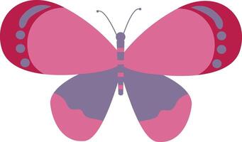 Adorable Butterfly Illustration in Flat Cartoon Design. Isolated on White Background. vector