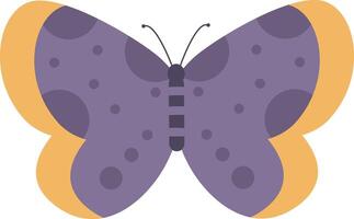 Adorable Butterfly Illustration in Flat Cartoon Design. Isolated on White Background. vector