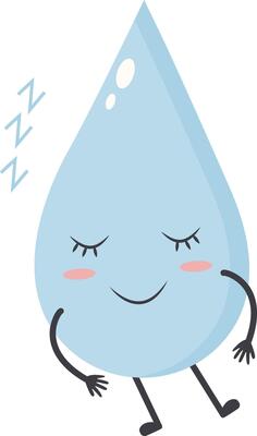 Cute Water Drop Character with Happy and Smile Mood. Isolated Icon