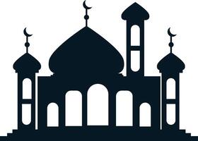 Islamic Mosque Silhouette. Ramadhan Kareem Mosque. Illustration Design vector