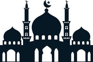 Islamic Mosque Silhouette. Ramadhan Kareem Mosque. Illustration Design vector