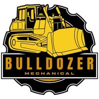 bulldozer logo icon design vector