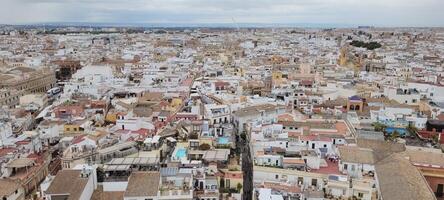 Sevilla street view from Giralda tower, phone photo, Sevilla, Andalucia, Spain, April 2024 photo