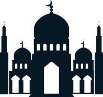 Islamic Mosque Silhouette. Ramadhan Kareem Mosque. Illustration Design vector