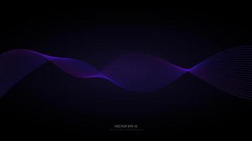 Abstract wave blue purple gradient line. Background concept for AI Technology, Virtual Communication, Music Equalizer vector