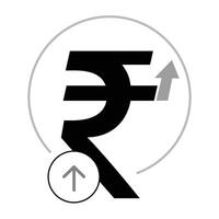 Rupee symbol showing growth illustration vector