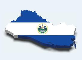 ei el Salvador 3d mapa con bandera vector
