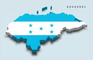Honduras 3d flag map, 3d shape design vector