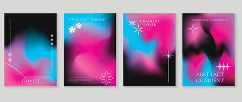 Fluid gradient background . Cute and minimal style posters with colorful, geometric shapes, sparkle and liquid color. Modern wallpaper design for social media, idol poster, banner, flyer. vector