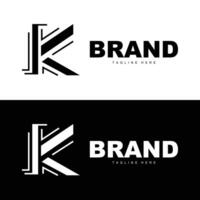 Alphabet letter K initial logo design simple product brand template vector