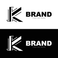 Alphabet letter K initial logo design simple product brand template vector