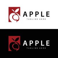 Apple Logo, Fresh Red Fruit, Design Template vector