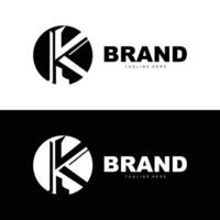 Alphabet letter K initial logo design simple product brand template vector