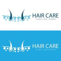 Hair care logo design simple hair skin care silhouette illustration template vector