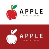 manzana logo, Fresco rojo fruta, diseño modelo vector