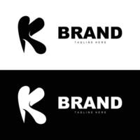 Alphabet letter K initial logo design simple product brand template vector