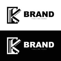 Alphabet letter K initial logo design simple product brand template vector