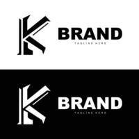 Alphabet letter K initial logo design simple product brand template vector