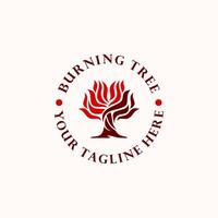 Burning tree logo illustration vector