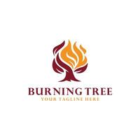 Burning tree logo illustration vector