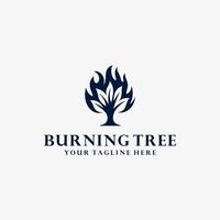 Burning tree logo illustration vector