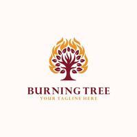 Burning tree logo illustration vector