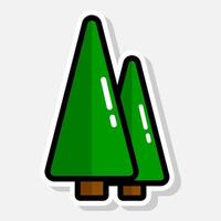 Green tree icon in flat style. vector
