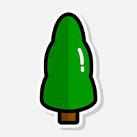 Green tree icon in flat style. vector