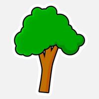 verde árbol icono en plano estilo. vector