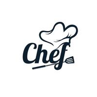 chef hat logo and icon design template vector