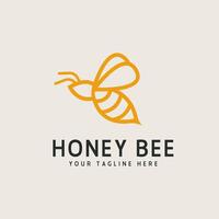 Honey bee logo Design template illustration vector