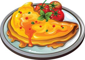 tasty omlette egg vector