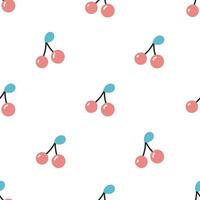 Seamless pattern with cherry. illustration in cartoon style. For card, posters, banners, printing on the pack, printing on clothes, fabric, wallpaper. vector