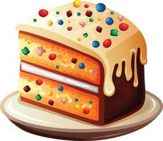 chocolate cake with sprinkles on top vector