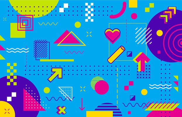 Abstract modern Memphis geometric background
