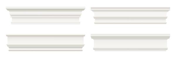 Wall skirting, trim molding and moulding cornice vector