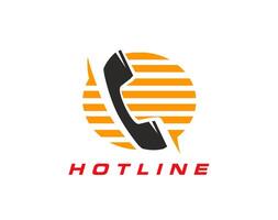 Call center icon, hotline help or customer support vector