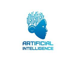 ai artificial inteligencia icono, máquina aprendizaje vector