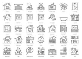 Real estate icons. Mortgage, rent house apartment vector