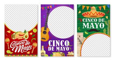 Cinco de mayo banner templates, media story frame vector