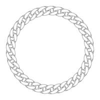 Texture chain round frame. Circle border chains vector