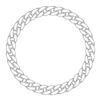 Texture chain round frame. Circle border chains vector