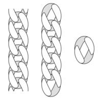 Metal chain links. Different elements. vector