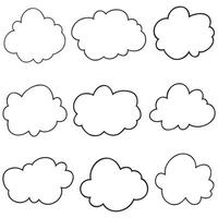 dibujado a mano garabatear nube ilustración en dibujos animados estilo vector